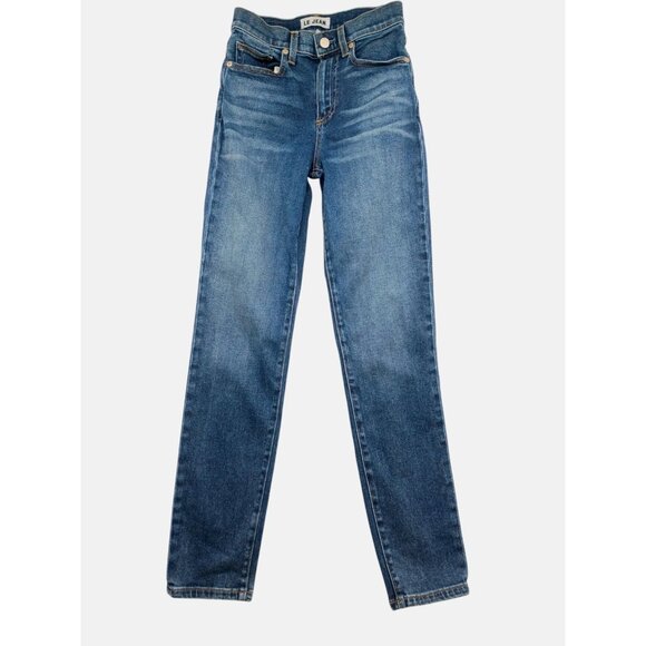 Le Jean Vivie Slim Jeans Womens 24‎ Blue Denim Made USA Mid Rise Stretch Classic - Picture 1 of 8